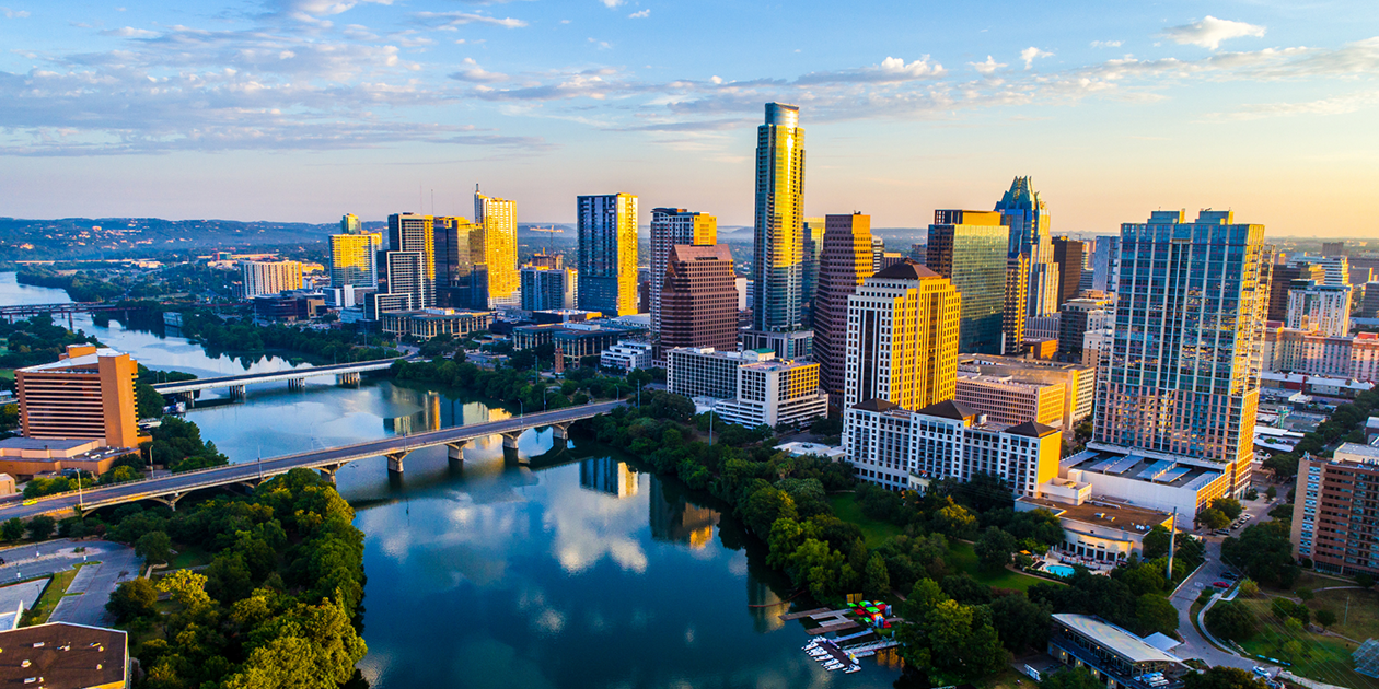 Aerial view of Austin