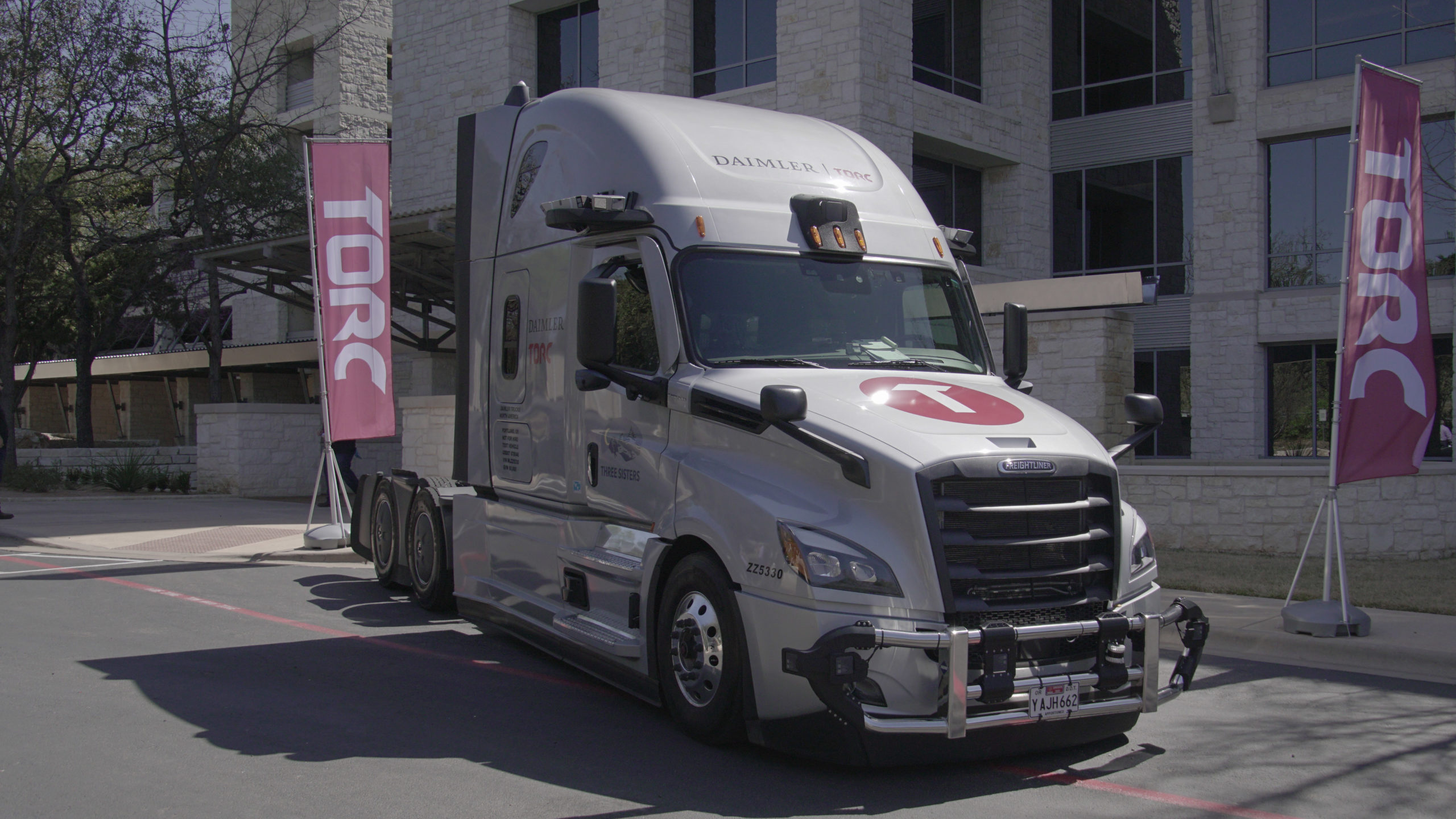Torc truck outside of the Austin office